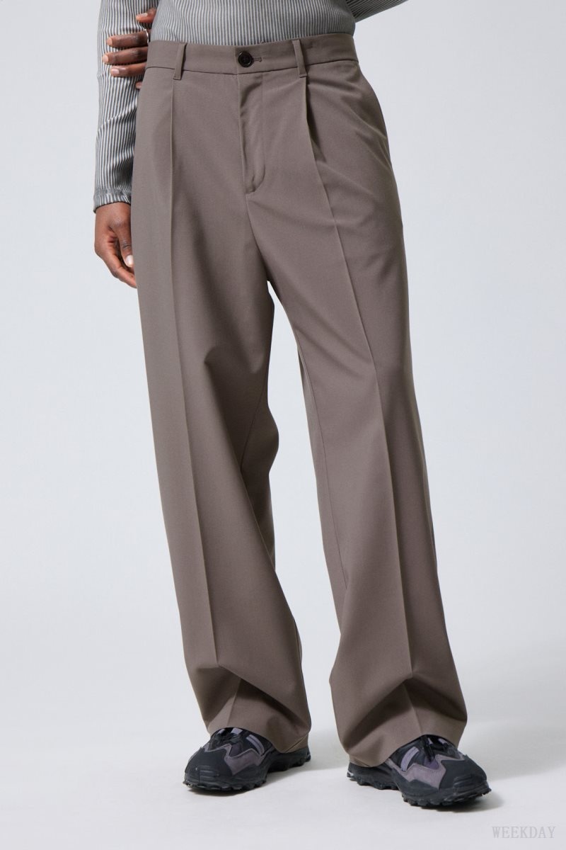 Weekday Uno Loose Suit Trousers 暗 | UDWO0112