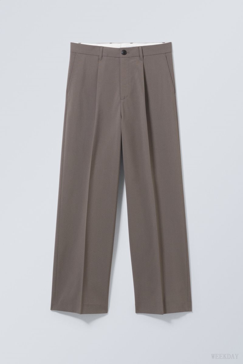 Weekday Uno Loose Suit Trousers 暗 | UDWO0112