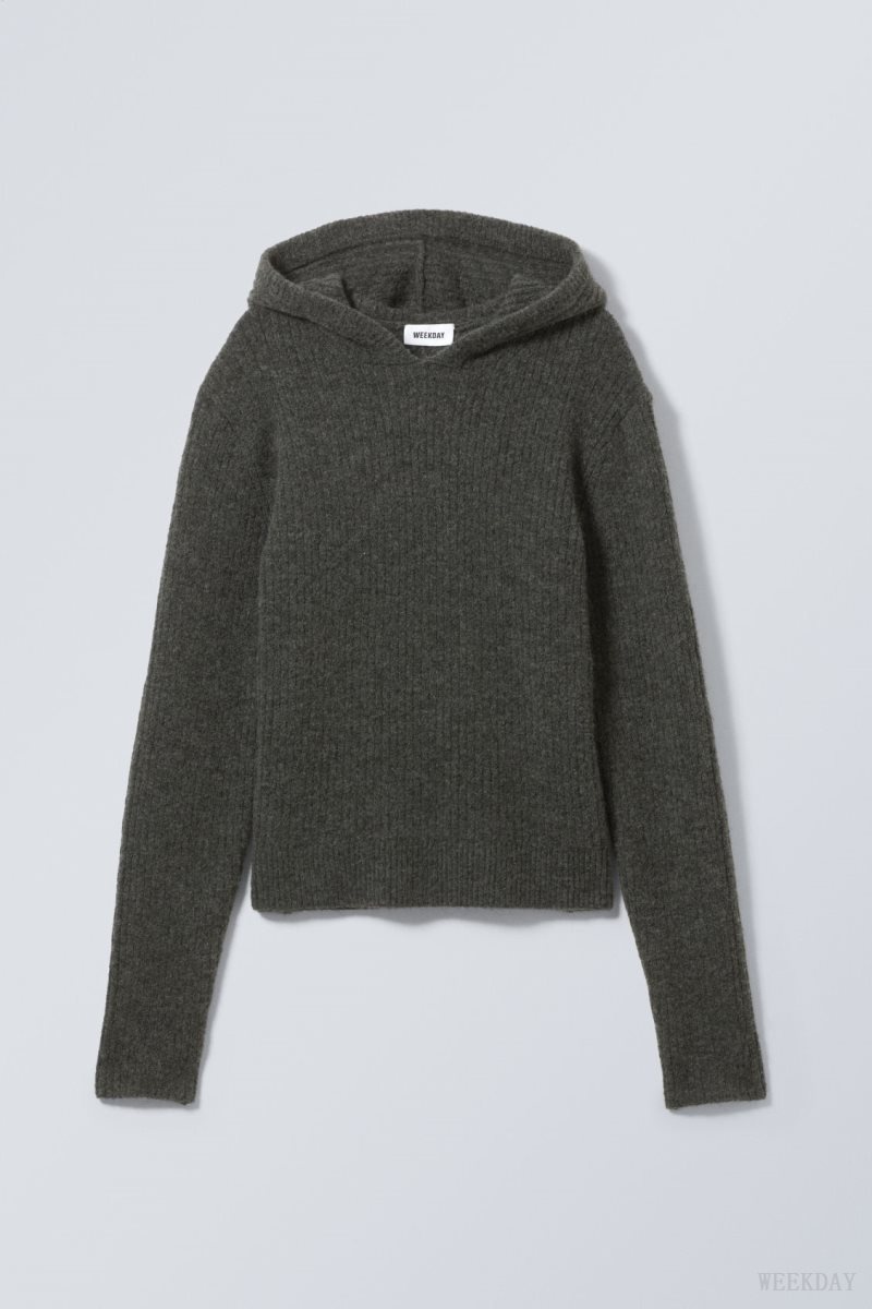 Weekday Zuri Knit Hoodie 暗 | QSYD8141