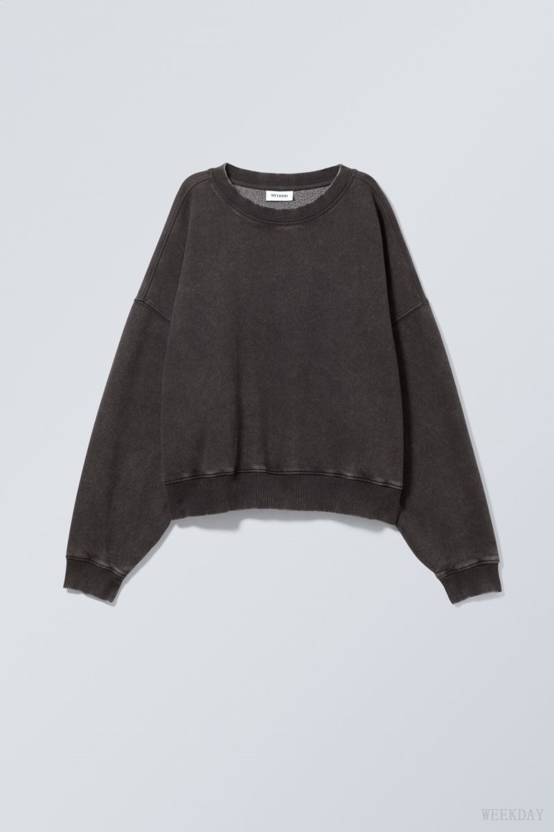 Weekday ワイド Heavyweight Sweatshirt 暗グレー | BRPI4417