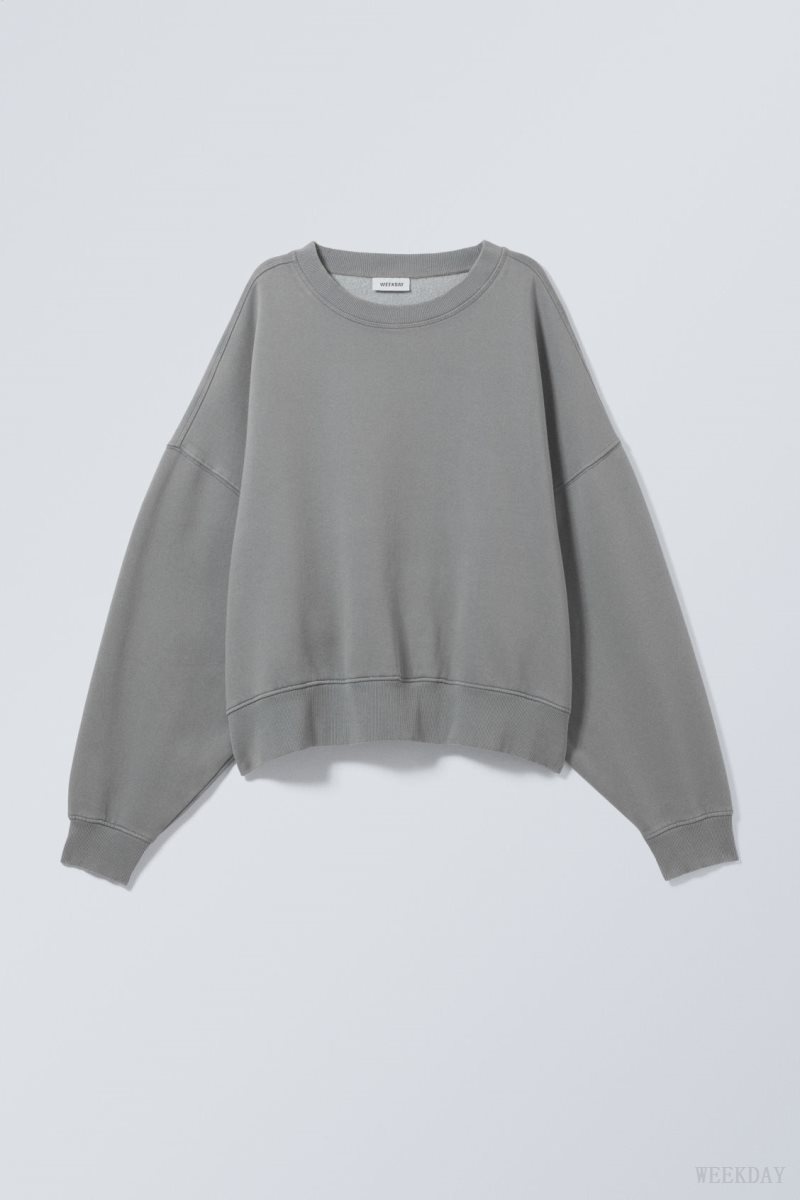 Weekday ワイド Heavyweight Sweatshirt グレー | GKZX1833