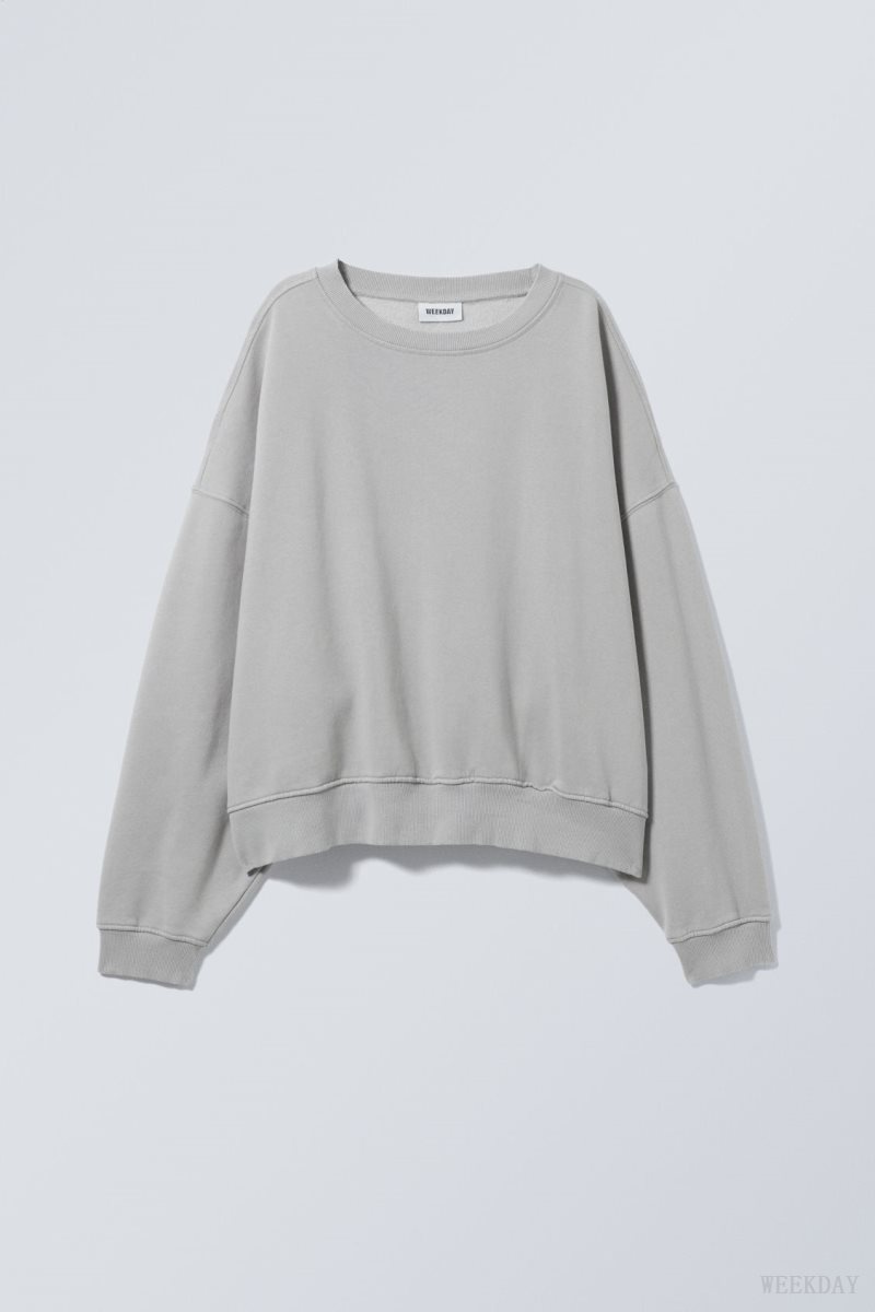 Weekday ワイド Heavyweight Sweatshirt ライトグレー | XCDC0112