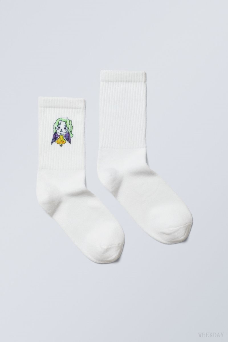 Weekday 運動 Printed Socks Angel | SHMT6919